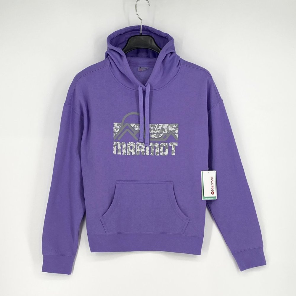 Marmot Womens Graphic Coastal Fleece Pullover Hoodie Size XS | S | M | XL Purple